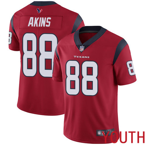 Houston Texans Limited Red Youth Jordan Akins Alternate Jersey NFL Football #88 Vapor Untouchable->youth nfl jersey->Youth Jersey